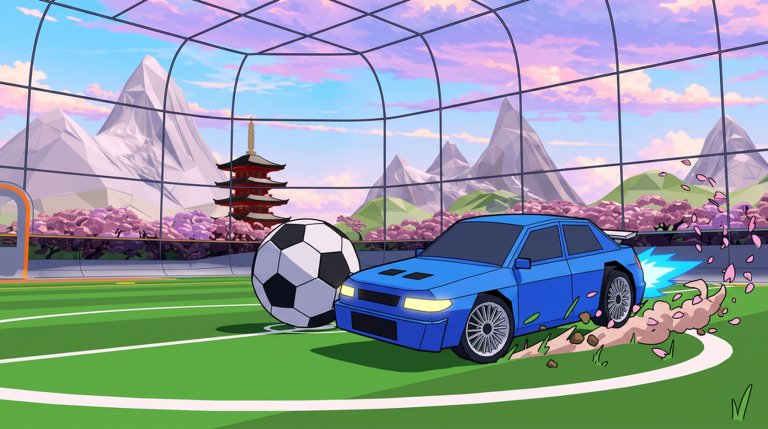 Turbo Soccer Roblox car soccer arena with cars battling for the ball
